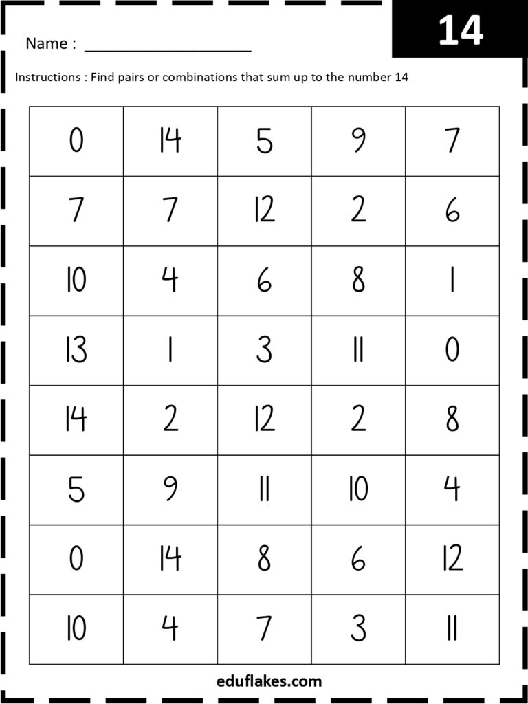 Number Structuring 1-20 Free PDF - Eduflakes